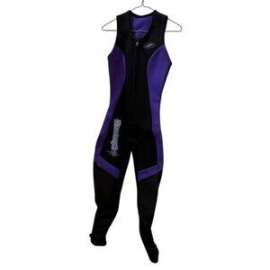 Wavelength Womens Sleeveless Full-Length Wetsuit Purple & Black Neoprene With Fr